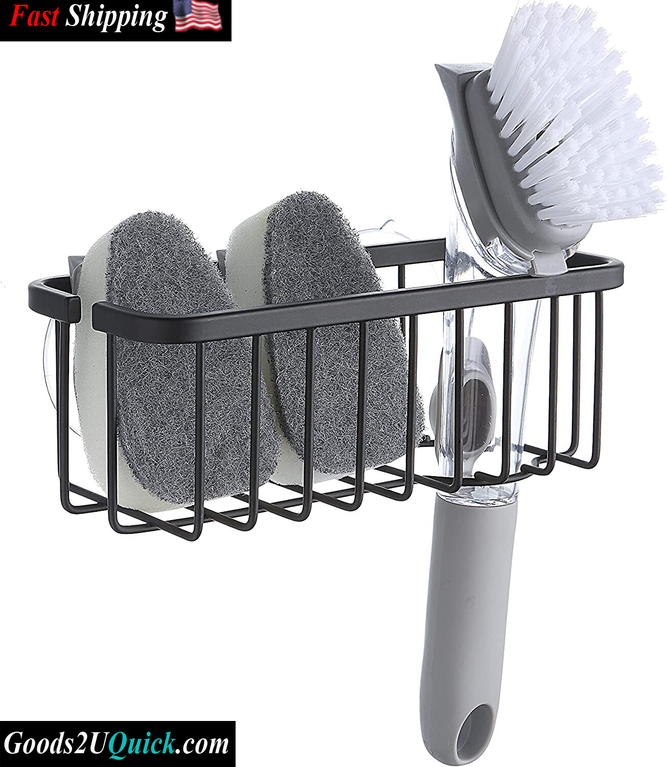 NeverRust Deluxe Kitchen Sink Suction Holder for Sponges, Kitchen &amp; Bathroom (Sponge &amp; Brush NOT Included)