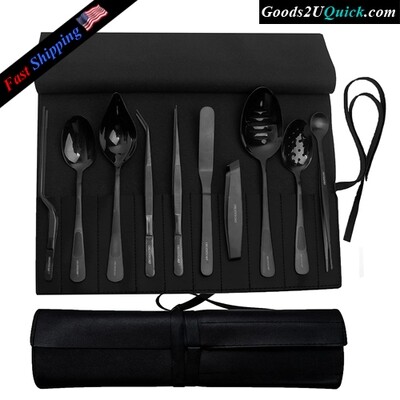 10 Piece Professional Stainless Steel Chef Culinary Plating Set - Black