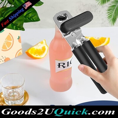 10 Colors Stainless Steel Can Opener Manual Handheld Heavy Duty Hand Can Opener , Black