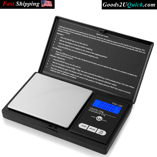 Digital Gram Pocket Scale,100g by 0.01g Food And Jewelry Scale Black