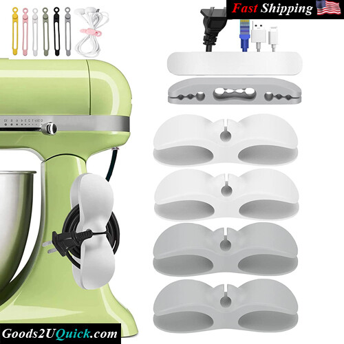 4PCS-Kitchen Appliance Cord Winder Holder Cable Organizer for Appliances Stick on Pressure Cooker, Mixer, Blender And Air Fryer