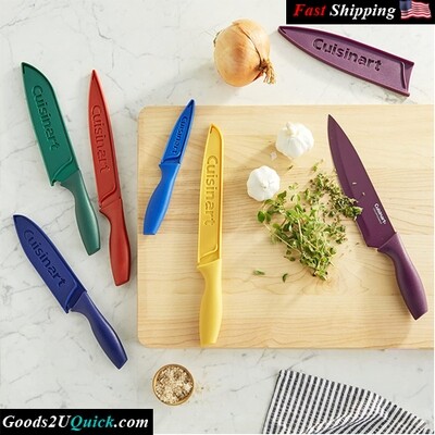 12-Piece Ceramic Coated Stainless Steel Knives With 6-Blades and 6-Blade Guards C55-12PCKSAM