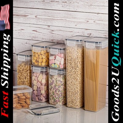 24 pcs BPA Free Plastic Kitchen and Pantry Organization Canisters for Cereal, Dry Food, Flour and Sugar Includes 24 Labels