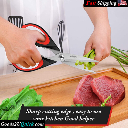 2-Pack Dishwasher Safe Kitchen Scissors Heavy Duty Meat Scissors All Purpose Stainless Steel Utility Scissors