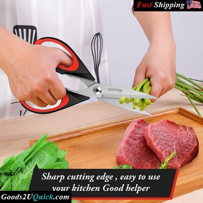 2-Pack Dishwasher Safe Kitchen Scissors Heavy Duty Meat Scissors All Purpose Stainless Steel Utility Scissors