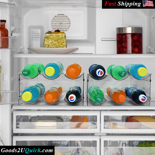 Stackable Kitchen Pantry Organization and Storage Shelf, Plastic Water Bottle Holder for Fridge And Kitchen Cabinet Organizer