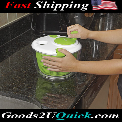 New CTG-00-SAS 5-Quart Salad Spinner With Clear Base, White