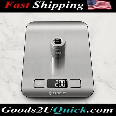New Stainless Steel Food Kitchen Scale Digital Grams and Ounces for Weight Loss, Baking, Cooking, Keto and Meal Prep With LCD Display, Medium