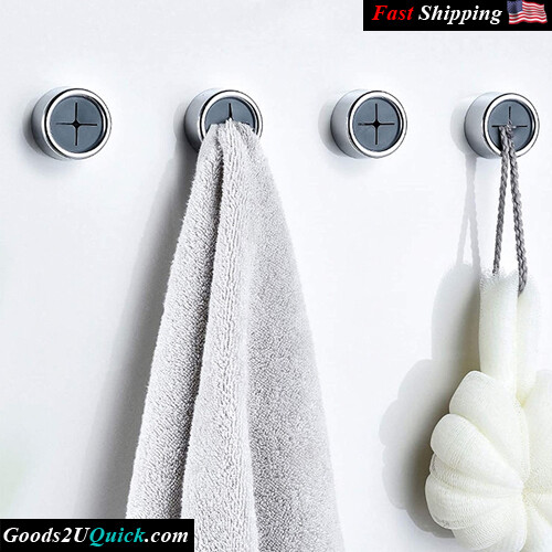 6pcs Push Self-Adhesive Kitchen Towel Holder Round Wall &amp; Door Mounted Towel Hooks