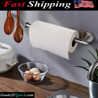 New Stainless Steel Self-Adhesive Under Cabinet Paper Towel Holders for Kitchen