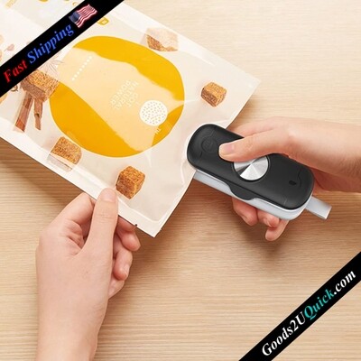 2 in 1 Portable Food Sealer Mini Sealing Machine Kitchen Gadget For Chip Bags Plastic Bags Food Storage (Battery Included)
