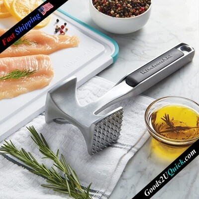 New Gourmet Meat Tenderizer With Ergonomic Handle, One Size, Black