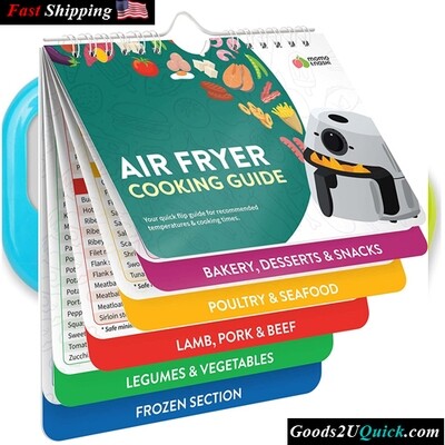 Air Fryer Cheat Sheet Magnets Cooking Guide Booklet - Cookbooks Instant Air Fryer Accessories Oven Cooking Pot Temp Guide