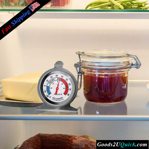 2PACK Classic Fridge Thermometer Large Dial with Red Indicator, -30-30 deg C/-20-80 deg F