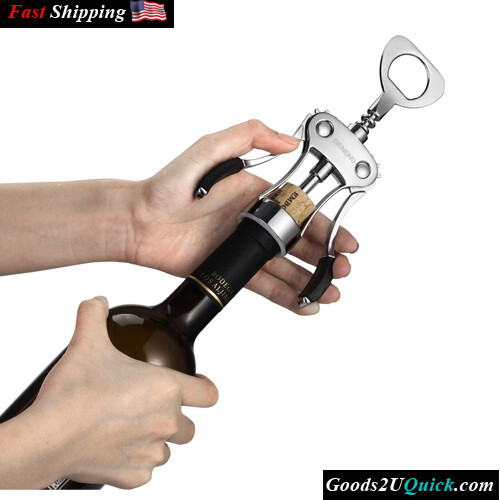 Zinc Alloy Premium Wing Corkscrew Wine Bottle Opener with Multifunctional Bottles Opener