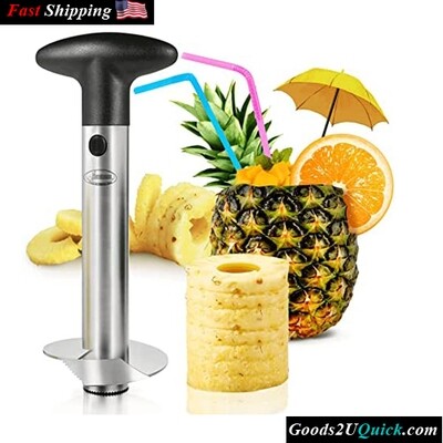Newness Premium Pineapple Corer Remover (Black) [Upgraded, Reinforced, Thicker Blade]