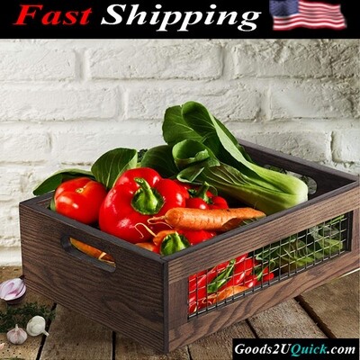 Set of 3 Wooden Nesting Countertop Baskets Wooden storage organizer for Kitchen, Bathroom, Pantry