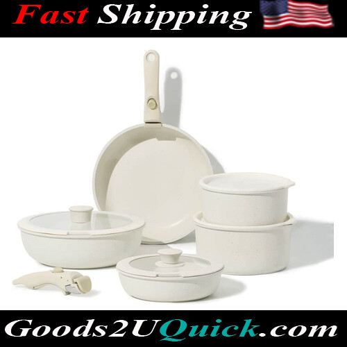11pcs Pots and Pans Set, Nonstick Cookware Set Detachable Handle, Induction Kitchen Cookware Sets