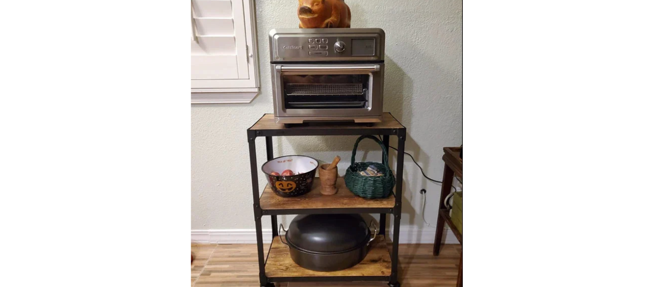 Rolling Bar 3 Tier Cart, Rustic Brown