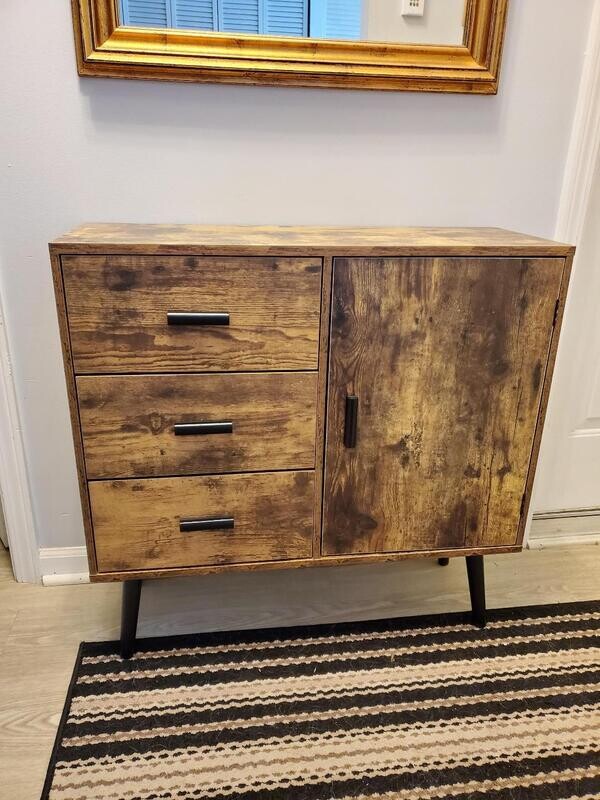 Brown, Mid Century Storage Cabinet for Living Room, Bedroom, Hallway, Home Office