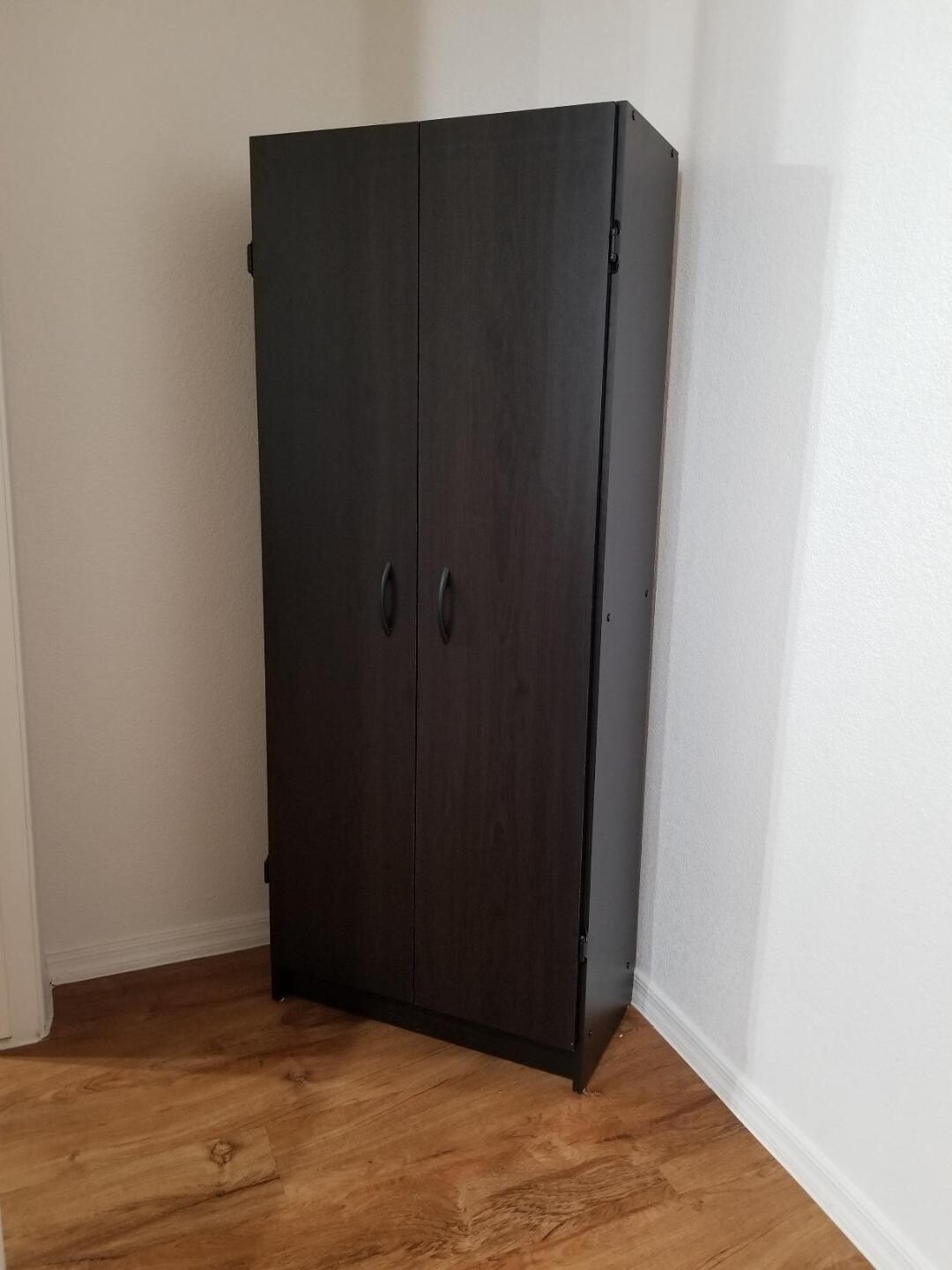 Espresso Wood Large Cupboard Pantry Cabinet with shelves and 2 large doors Storage Kitchen, Laundry, or Utility Room