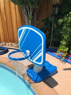 Aquatic Fun: Splash Hoop Swimming Pool Basketball Game with Poolside Water Hoop, 2 Balls, and Pump