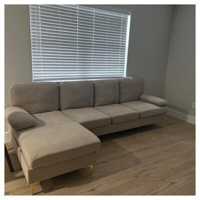 Luxurious Dual-Component Upholstered Sectional Couch: Elevate Your Living Space