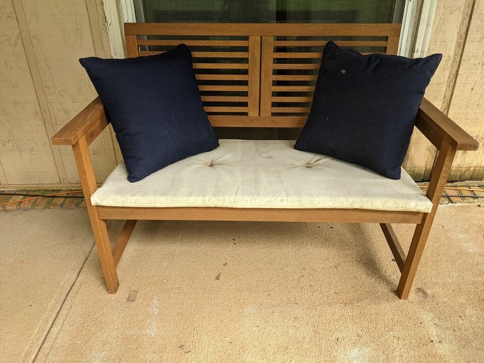 Natural G161167 Tioman Hardwood Outdoor Bench in Teak Oil 22.2&quot;D x 42.7&quot;W x 32.1&quot;H