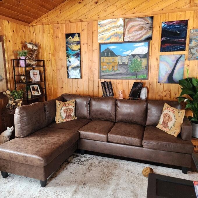 Contemporary 2-Piece Vegan Leather Sectional Sofa: Sustainable Comfort and Style