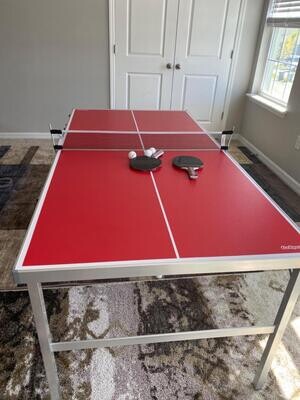 Ultimate Table Tennis Kit: Versatile Indoor/Outdoor Mid-Size Game Set with Net, 2 Paddles, and 4 Balls