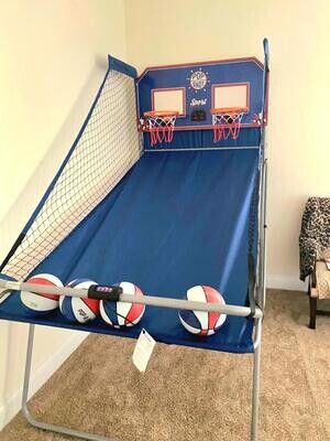 Elite Dual Shot Sport: Ultimate Arcade Basketball Experience with Paddle Scoring, 10 Game Modes, Foldable Storage, and 4 Balls. Fun for Kids Ages 6-106!