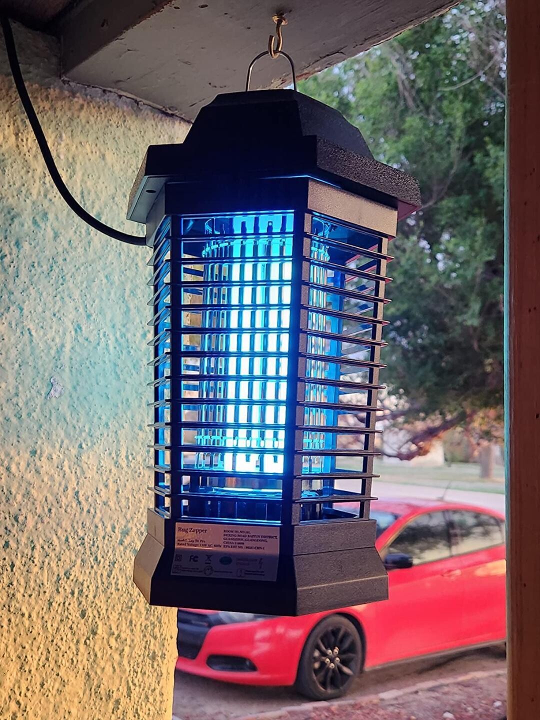Effective Outdoor Bug Zapper: Electric Mosquito and Fly Killer with Fly Traps, 3 Prong Plug. Powerful Protection in ABS Plastic Outer Casing, 90-130V