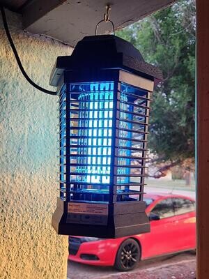 Effective Outdoor Bug Zapper: Electric Mosquito and Fly Killer with Fly Traps, 3 Prong Plug. Powerful Protection in ABS Plastic Outer Casing, 90-130V
