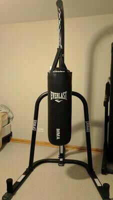 CrowdBeast Single-Station Heavy Bag Stand: Durable Stylish Black Finish for Intense Boxing Training