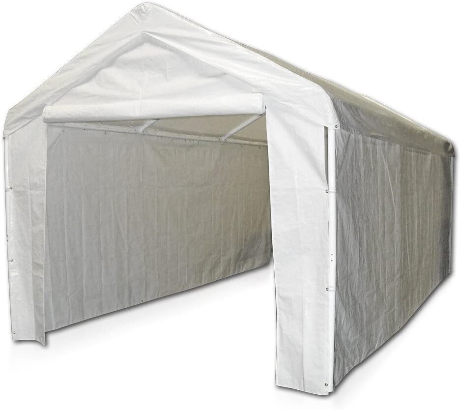 Caravan Canopy 12000211010 Side Wall Kit for Domain Carport, White (Top and Frame Not Included)