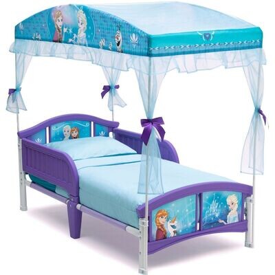 Girls Toddler Canopy Bed Frame Frozen Princess Little Girl Bedroom Furniture NEW