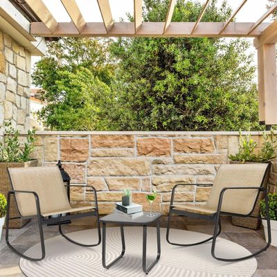 3-Piece Outdoor Rocking Bistro Set