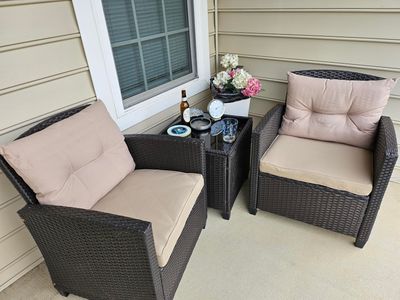 Gymax 3PCS Outdoor Patio Rattan Conversation Set w/ Cushion Coffee Table