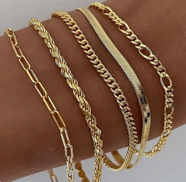 Gold Bracelets for Women Waterproof 14K Real Gold Jewelry Sets for Women Trendy