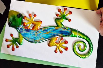 Iron Multicolored Pastel Gecko Metal Work Iron Multicolored Pastel Gecko Metal Work