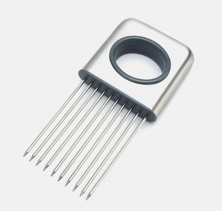 Onion Holder Slicer Stainless Steel Prongs Cutting Kitchen Gadget Multipurpose