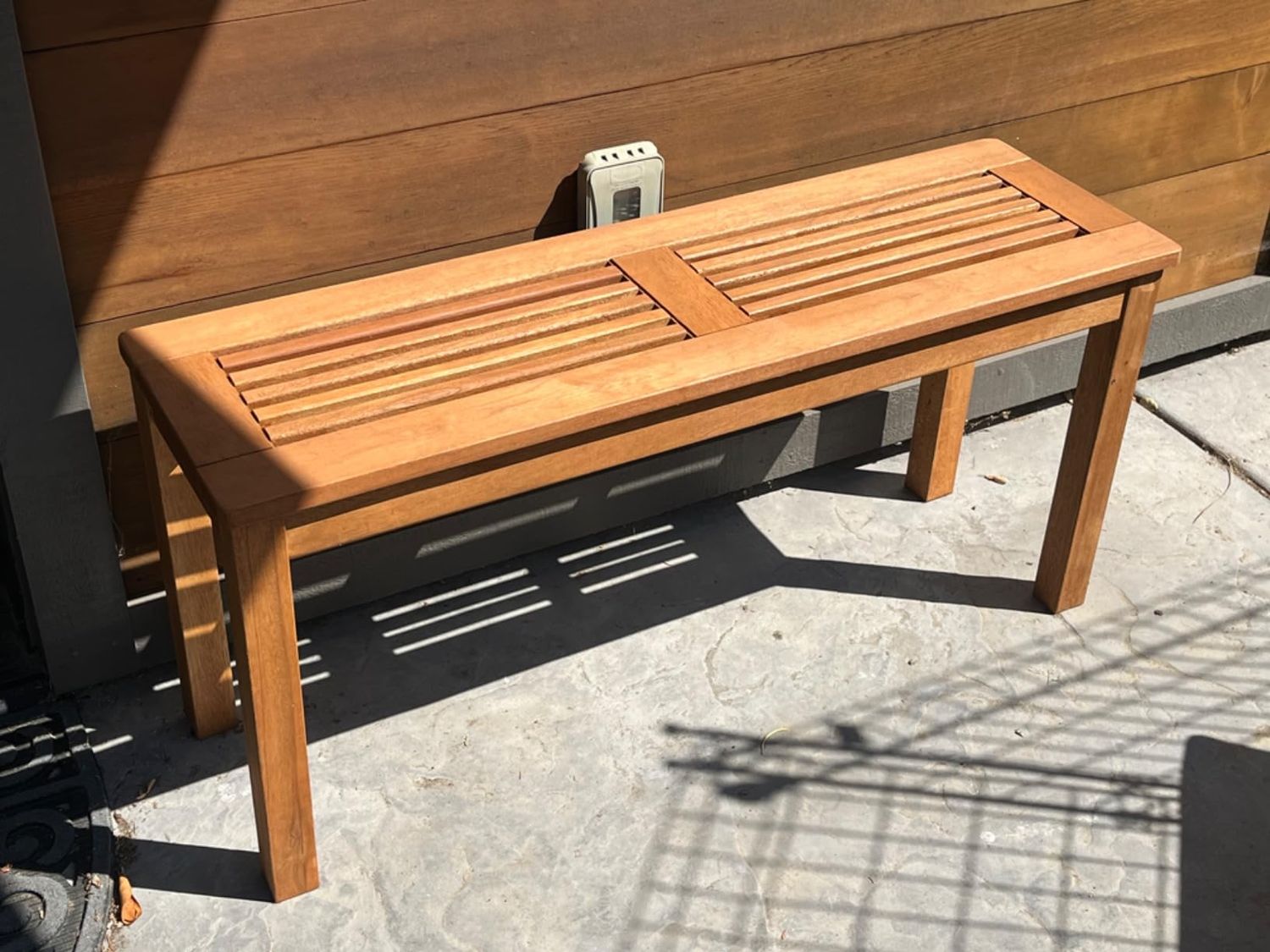 Outdoor Backless Bench, Natural For Patio Pool Entryway Indoor Outdoor Space