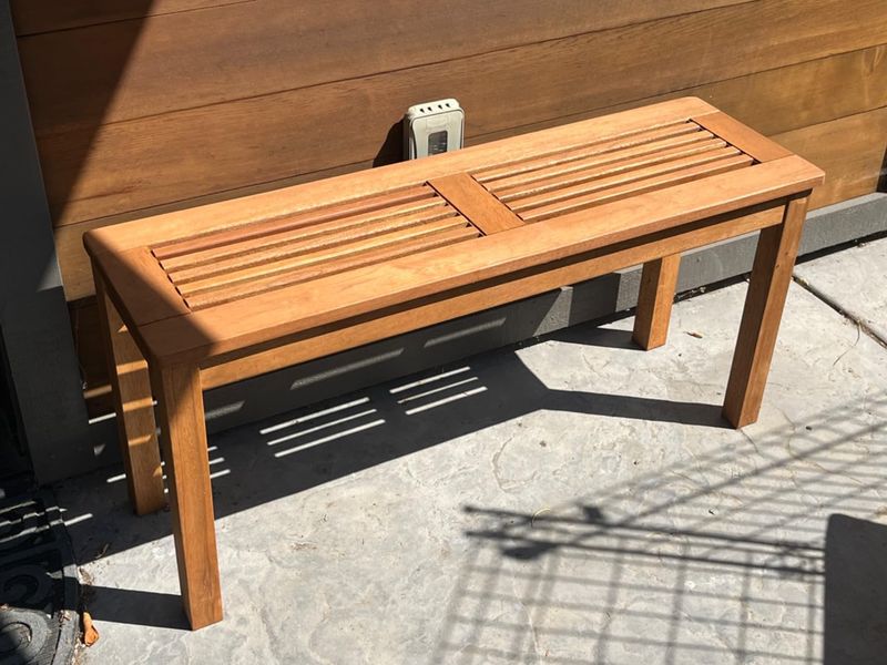 Outdoor Backless Bench, Natural For Patio Pool Entryway Indoor Outdoor Space