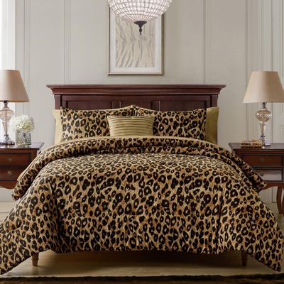 Cheetah Print Bed in a Bag Comforter Sheet Set Bedroom Bedding Full 8 Piece