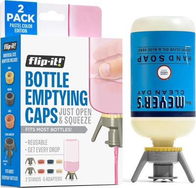 6 Pack Flip Bottle Upside Down Bottle Universal Emptying Kit - Pastel Color Edition