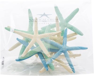 Home decor Accent Bathroom Living Room Indoor Starfish | 10 White Blue Green Finger Starfish 4"-6" | Home Decor Art &amp; Crafts