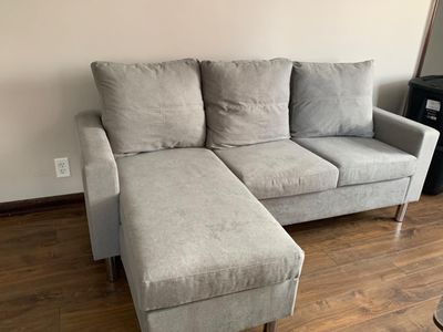 *New* Small Space Modern Sectional Sofa, Gray