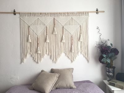 macrame headboard, wall art decoration, large wall hanging, Bohemian Home Decor tapestry,