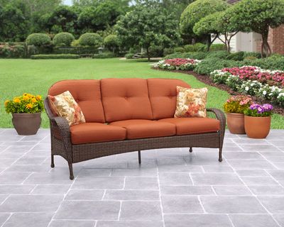 Azalea Ridge Cushion Wicker Outdoor Sofa - Espresso