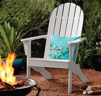 Wood Outdoor Adirondack Chair, White Color